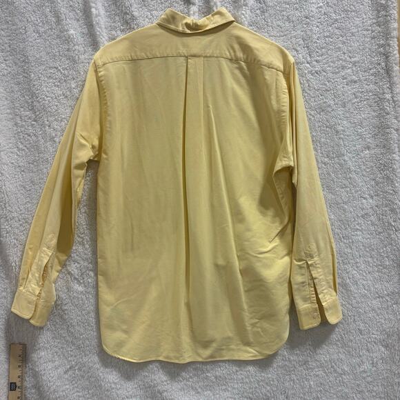 Ralph Lauren Classic Fit Button Down Shirt Men Medium Yellow L Sleeve Pony Logo - Picture 2 of 9